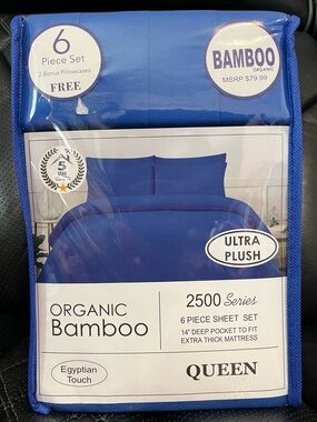 BAMBOO Ultra Plush 6-Piece Queen Sheet Set - Blue